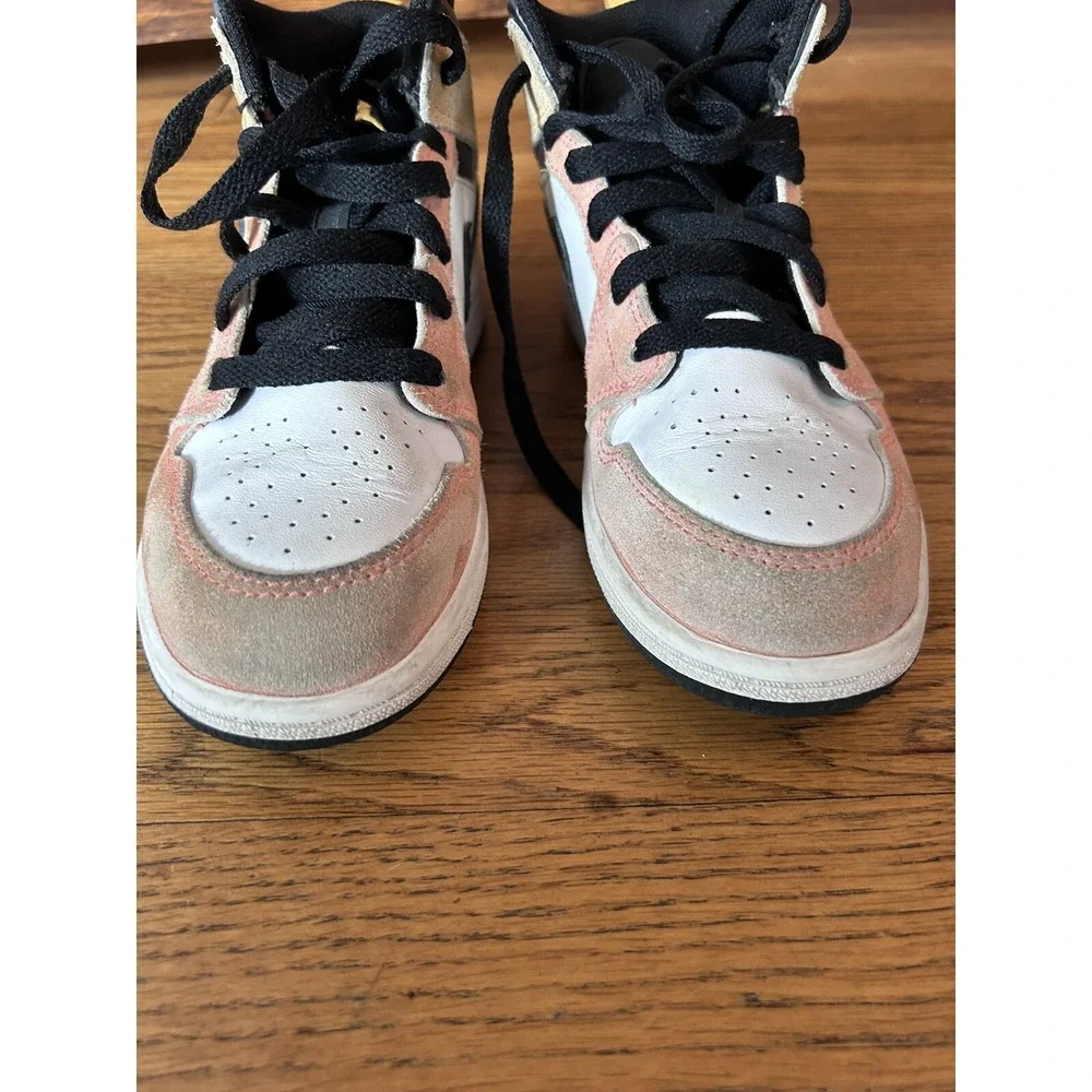 Nike Youth Air‎ Jordan 1 Mid SE GS Shoes Flight Club Yellow Orange DX4365-800 1Y - Picture 4 of 9